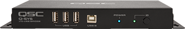 Front view of a Q-SYS I/O-USB Bridge