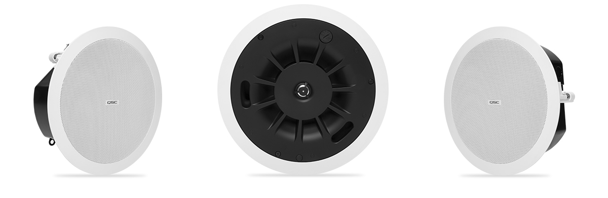 AD-C4T-LP吸顶式扬声器（带网罩和不带网罩）的正面主图
