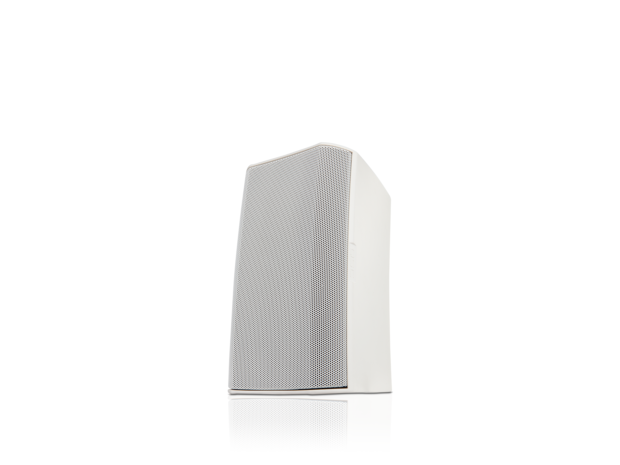 左前角度图 - 白色AD-S6T扬声器（带网罩）